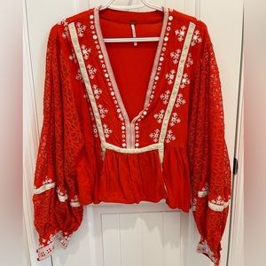 Women blouse orange size S, Bust 39”